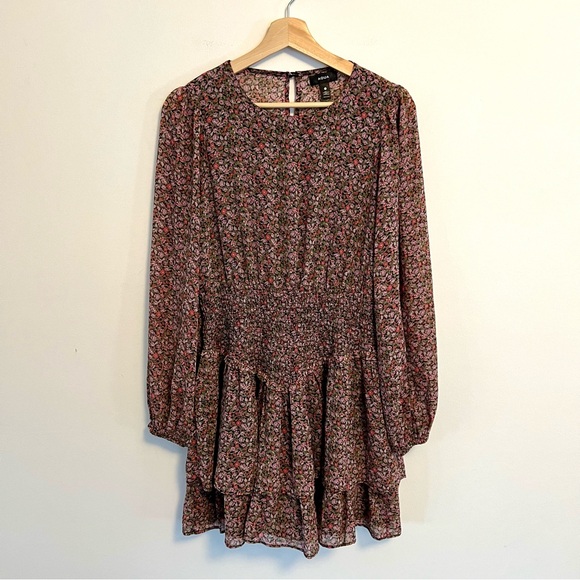 AQUA Bloomingdale’s Exclusive Gemma Floral Smocked Dress Large - Picture 2 of 4